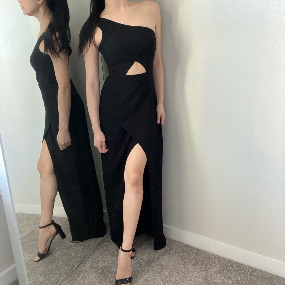 BCBGMaxAzria Kauri One Shoulder Cut Out Dress US2